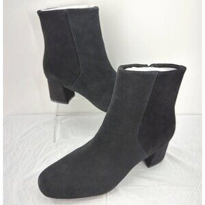 Blondo Alida Waterproof Booties Black Suede Block Heel Calf Boots Women Size 8.5